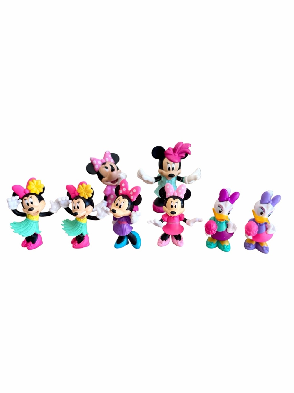 Disney Minnie Mouse Daisy Duck Figures Lot of 8 Cake Toppers Mini Toys